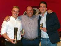 Joint Clubmen of the year Ryan Moore and Olly Ward with Wes Kernaghan